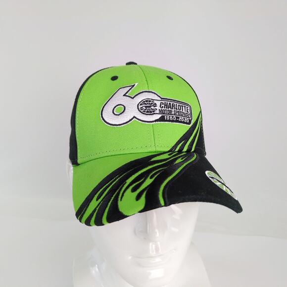NWT Charlotte Motor Speedway 60th Anniversary 2020 Baseball Hat Ball Cap Flames - Picture 2 of 7